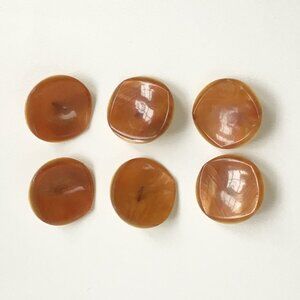 Vintage Orange Marbled Swirl Celluloid Plastic Jacket Coat Shank Buttons
